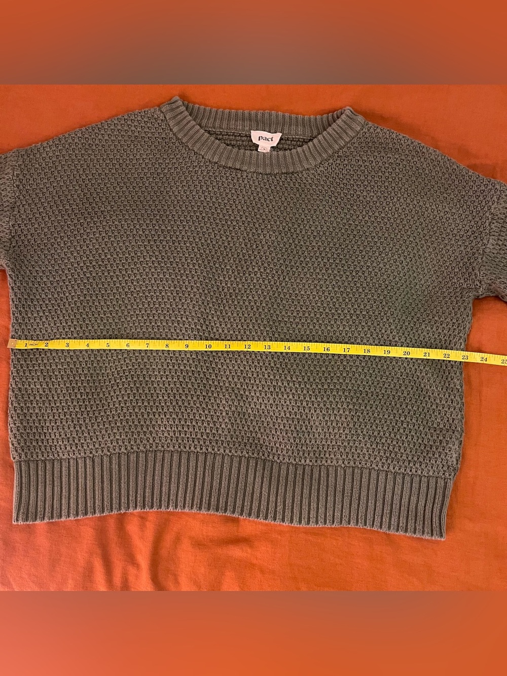 green PACT cozy sweater - Picture 5 of 6